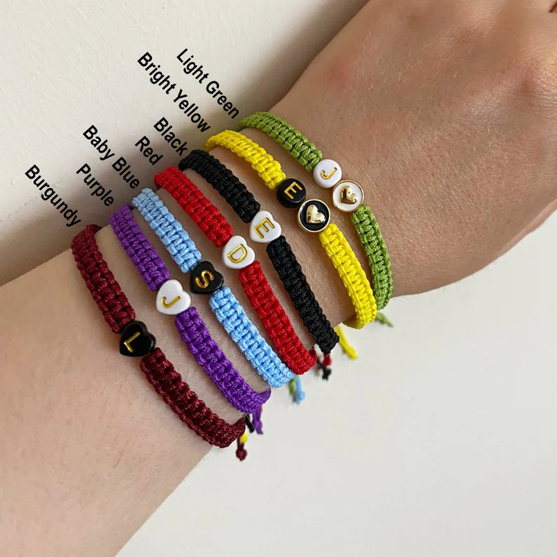 Couples Love Bracelets with black Heart