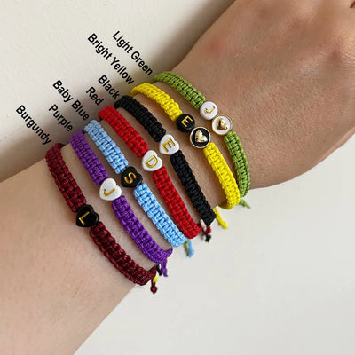 Couples Love Bracelets with black Heart
