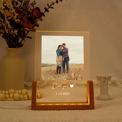 Personalized Photo Night Light Plaque,Couple Photo Lamp