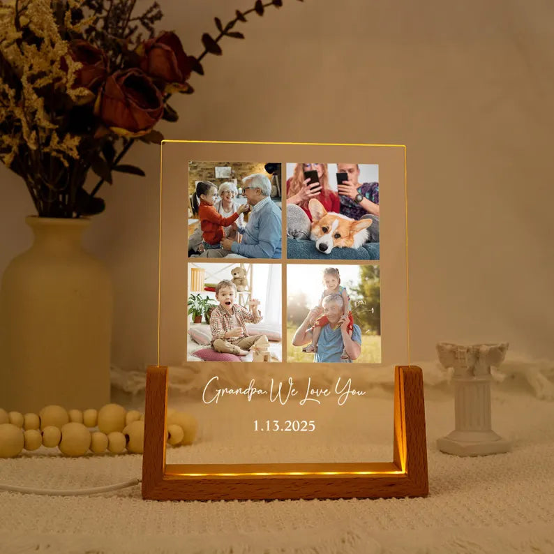 Personalized Photo Night Light Plaque,Couple Photo Lamp