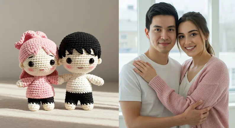 Custom Crochet Couple Dolls,