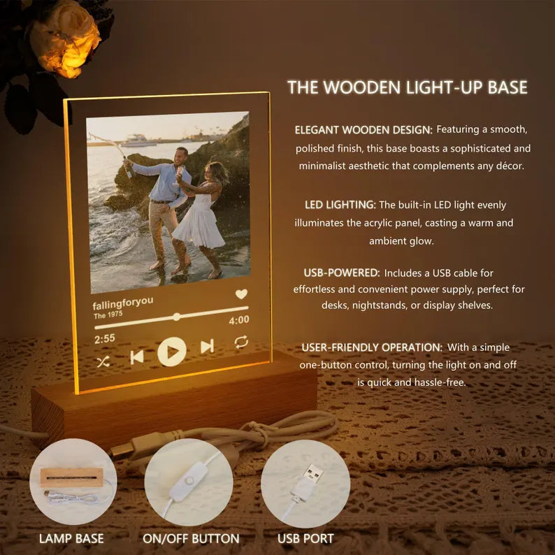 Custom Music Photo Night Light Plaque