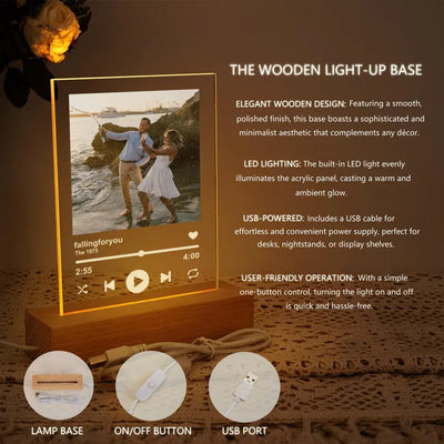 Custom Music Photo Night Light Plaque