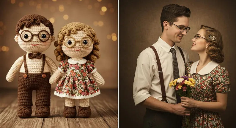 Custom Crochet Couple Dolls,