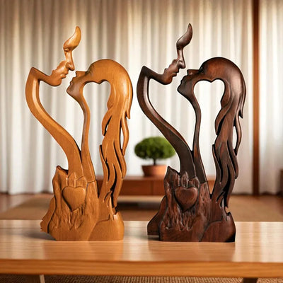Eternal Love Wooden Couple Sculpture
