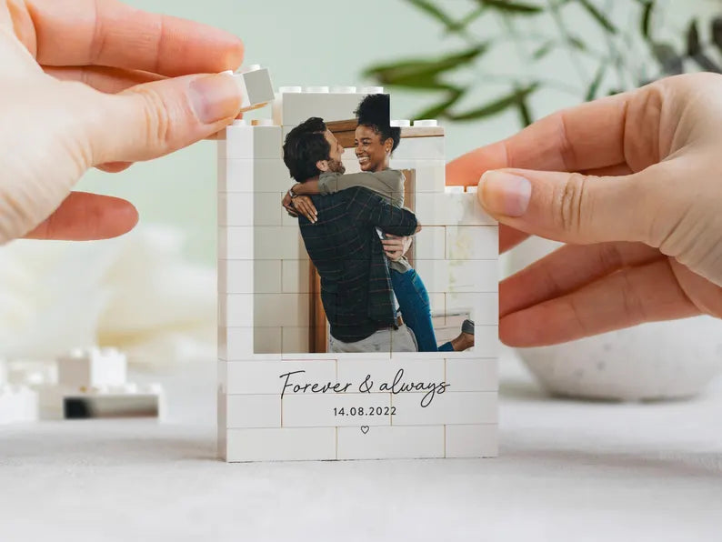 Custom LEGO® Style Memory Block, Gift For Couple