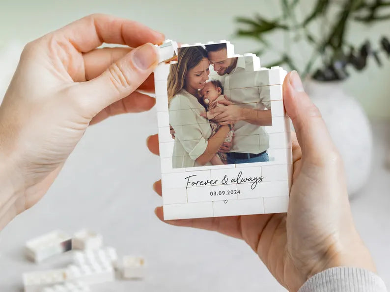 Custom LEGO® Style Memory Block, Gift For Couple