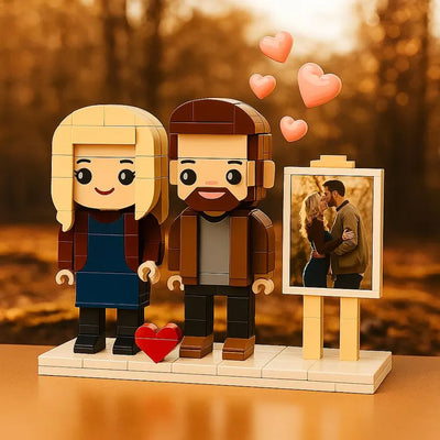 Custom Brick Couple with Personalized Photo Frame
