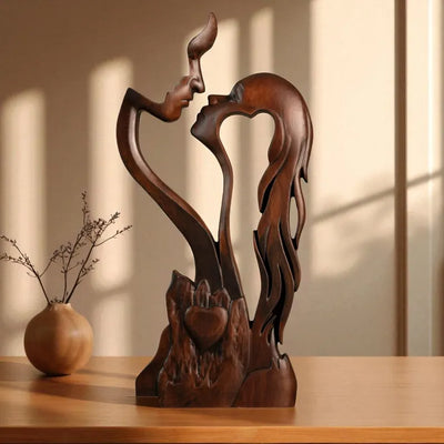 Eternal Love Wooden Couple Sculpture