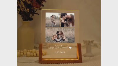 Personalized Photo Night Light Plaque,Couple Photo Lamp